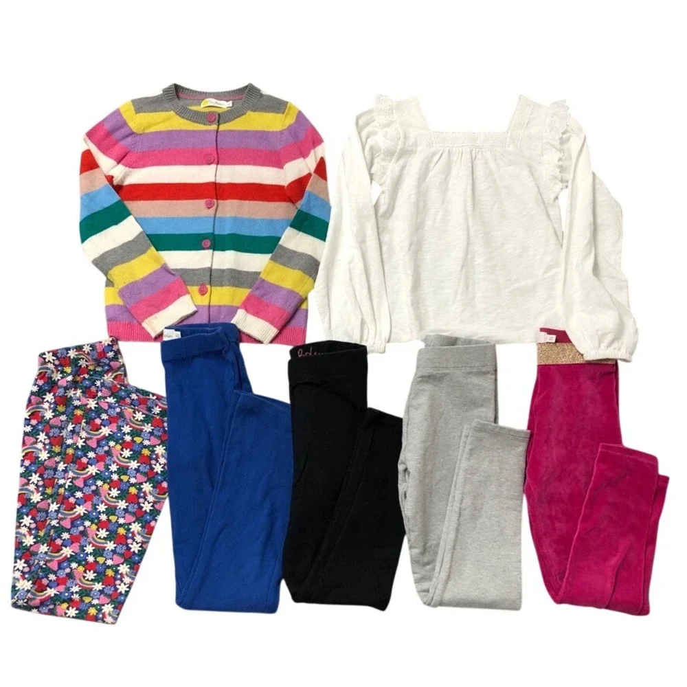 Mini Boden Clothing Lot Girls 7-8 Kids Multicolor Striped Lace Velvet Leggings‎